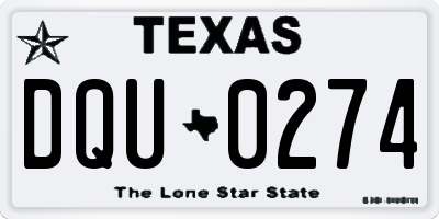 TX license plate DQU0274