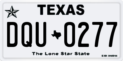 TX license plate DQU0277