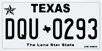 TX license plate DQU0293