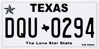 TX license plate DQU0294