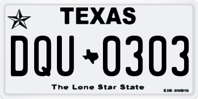 TX license plate DQU0303