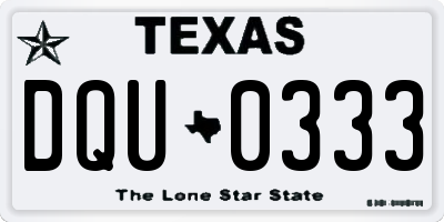 TX license plate DQU0333