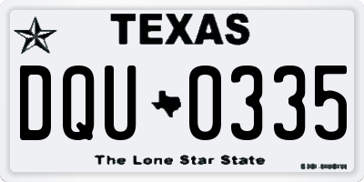 TX license plate DQU0335