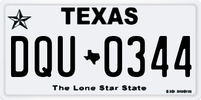 TX license plate DQU0344