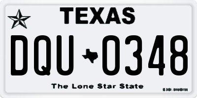 TX license plate DQU0348