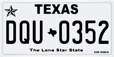 TX license plate DQU0352
