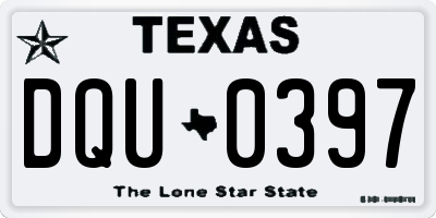 TX license plate DQU0397