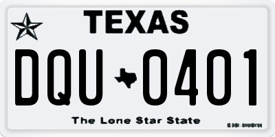 TX license plate DQU0401