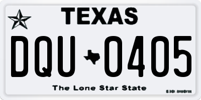 TX license plate DQU0405