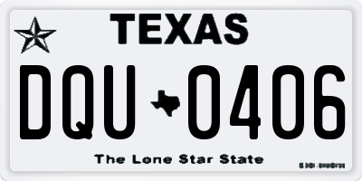 TX license plate DQU0406