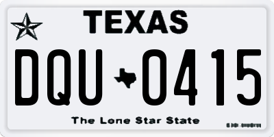 TX license plate DQU0415