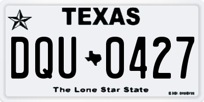 TX license plate DQU0427