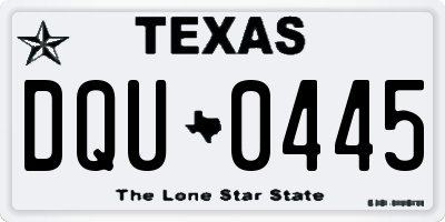 TX license plate DQU0445
