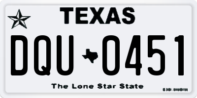 TX license plate DQU0451