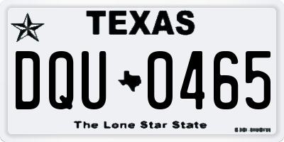 TX license plate DQU0465