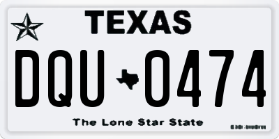 TX license plate DQU0474