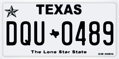 TX license plate DQU0489