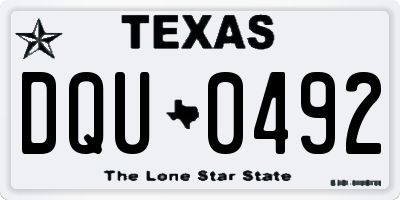 TX license plate DQU0492
