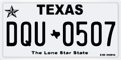 TX license plate DQU0507