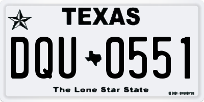 TX license plate DQU0551
