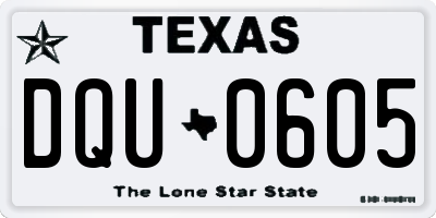 TX license plate DQU0605