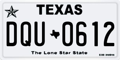 TX license plate DQU0612
