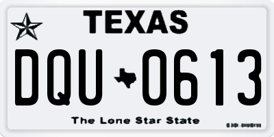 TX license plate DQU0613