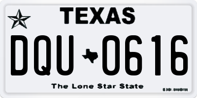 TX license plate DQU0616