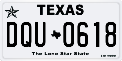 TX license plate DQU0618