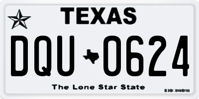 TX license plate DQU0624