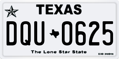 TX license plate DQU0625