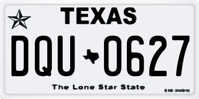 TX license plate DQU0627