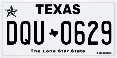 TX license plate DQU0629