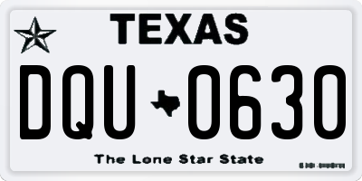 TX license plate DQU0630