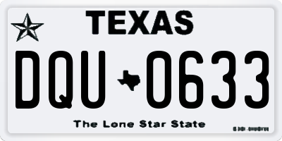 TX license plate DQU0633