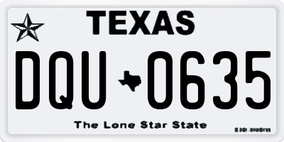 TX license plate DQU0635