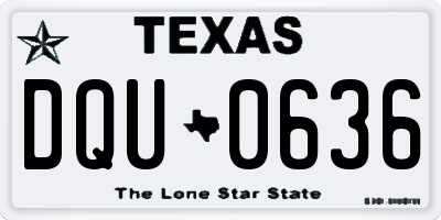 TX license plate DQU0636
