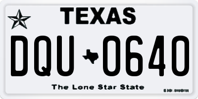 TX license plate DQU0640