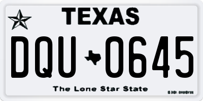 TX license plate DQU0645
