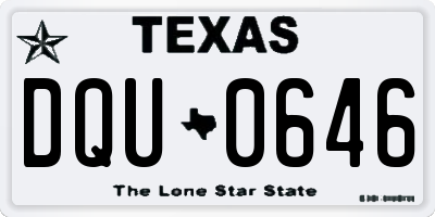 TX license plate DQU0646