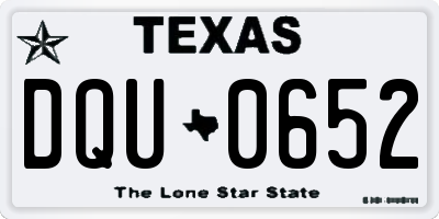 TX license plate DQU0652
