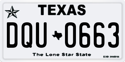 TX license plate DQU0663