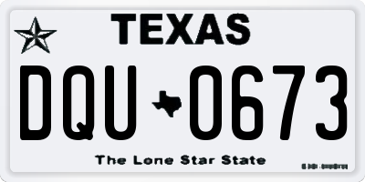 TX license plate DQU0673