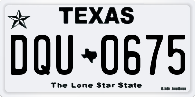 TX license plate DQU0675