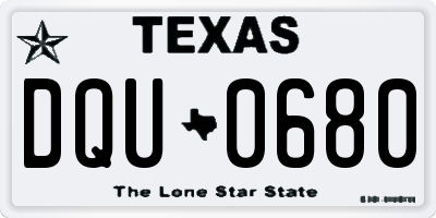 TX license plate DQU0680