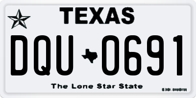 TX license plate DQU0691