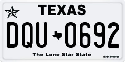 TX license plate DQU0692
