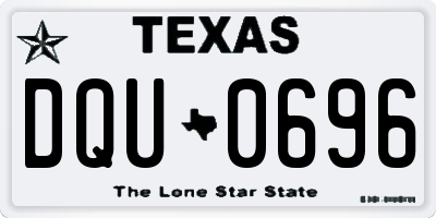 TX license plate DQU0696