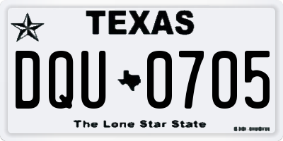 TX license plate DQU0705