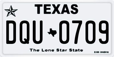 TX license plate DQU0709